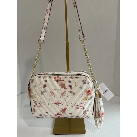 Aldo Crossbody Floral Vibrant Pattern Quilted Bag, Gold-Tone Hardware New W/Tag - Picture 3 of 16